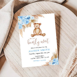 Teddy Bear Pampas Grass Bearly Wait Baby Dusche Einladung