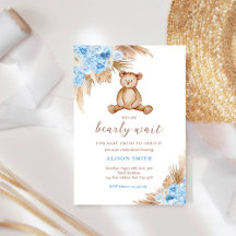 Teddy Bear Pampas Grass Bearly Wait Baby Dusche