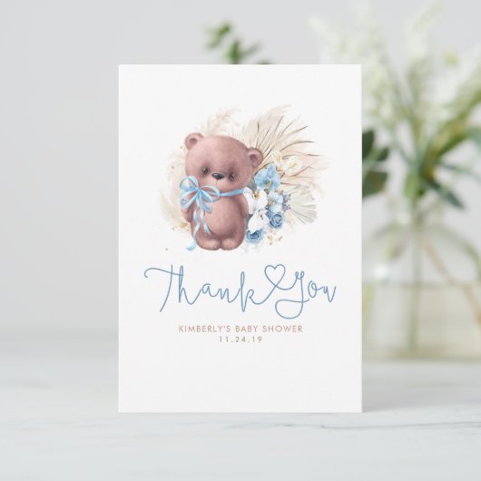 Teddy Bear Pampas Grass Niedlich Danke (Stehend Vorderseite)