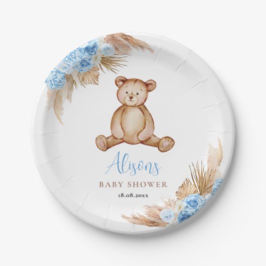 Teddy Bear Pampas Grass Pappteller (Vorderseite)