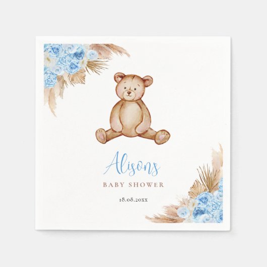 Teddy Bear Pampas Grass Serviette (Vorderseite)