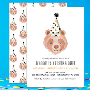 Teddy Bear Party Animal Bear Thema Geburtstag Einladung