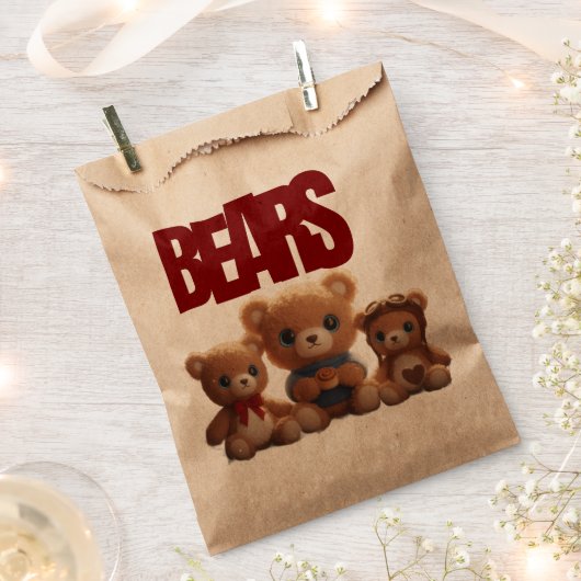 Teddy Bear PARTY BAG Geschenktütchen (Ausgeschnitten)