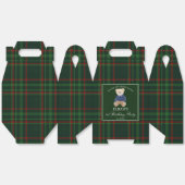 Teddy bear party favors green plaid personalized geschenkschachtel (Ungeklappt)