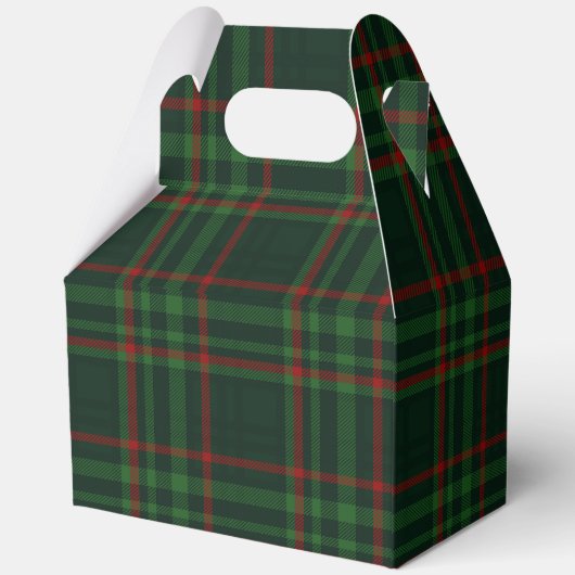 Teddy bear party favors green plaid personalized geschenkschachtel (Rückseite)