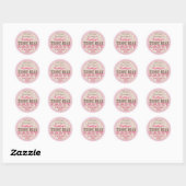 Teddy Bear Party Vielen Dank Sticker - Rosa (Blatt)
