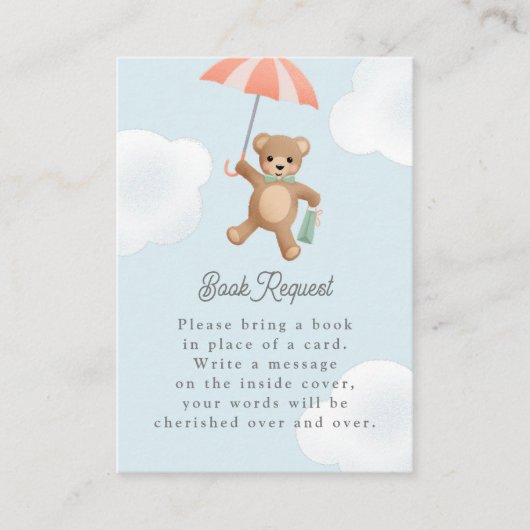 Teddy Bear Pastel Baby Dusche Begleitkarte (Vorderseite)