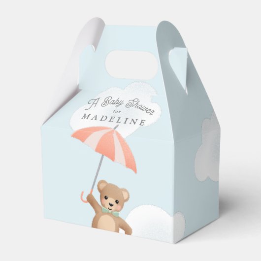 Teddy Bear Pastel Baby Dusche Geschenkschachtel (Vorderseite)