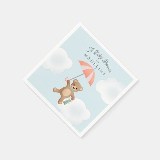 Teddy Bear Pastel Baby Dusche Serviette (Ecke)