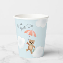 Teddy Bear Pastel Bearly Wait Baby Dusche Pappbecher