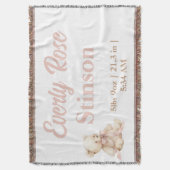 Teddy Bear Pastel Champagne  Gold Baby Girl  Decke (Vorderseite Vertikal)