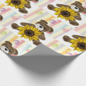 Teddy Bear Pastel Strip Wrapping Paper Geschenkpapier (Ecke)
