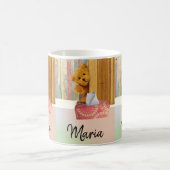 Teddy Bear Pastel Stripe Tasse (Mittel)