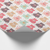 Teddy Bear Pattern Baby Dusche Geschenkpapier (Ecke)