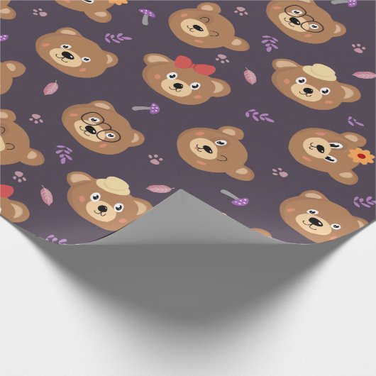 Teddy Bear Pattern Geschenkpapier (Ecke)