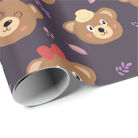 Teddy Bear Pattern Geschenkpapier (Rolleneckpunkt)