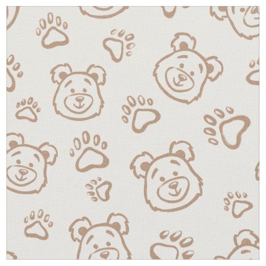 Teddy Bear Paws Boho Boy Baby Kids Neutral Beige Stoff (Nahaufnahme)