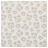 Teddy Bear Paws Boho Boy Baby Kids Neutral Beige Stoff (Muster)