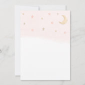 Teddy Bear Peach Ballon Wolken Sterne Babydusche Einladung (Rückseite)