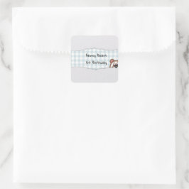 Teddy Bear Peekaboo Geburtstag Quadratischer Aufkleber