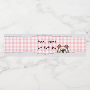 Teddy Bear Peekaboo Geburtstag Wasserflaschenetikett