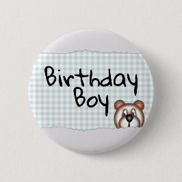 Teddy Bear Peekaboo Geburtstagsjunge Button
