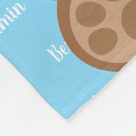 Teddy Bear Personalisiert Blue Name Boy Fleecedecke (Ecke)