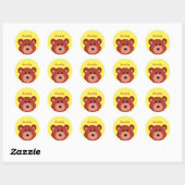 Teddy Bear Personalisiert Runder Aufkleber (Blatt)