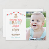 Teddy bear picknick Danke You Card Teddy Bären Boy Einladung (Vorne/Hinten)