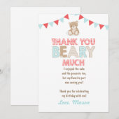 Teddy bear picknick Danke You Card Teddy Bären Boy Einladung (Vorne/Hinten)