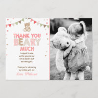 Teddy bear picknick Danke You Card Teddy bear Girl