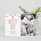 Teddy bear picknick Danke You Card Teddy bear Girl (Stehend Vorderseite)