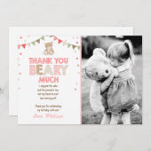 Teddy bear picknick Danke You Card Teddy bear Girl (Vorne/Hinten)