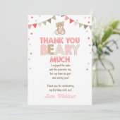 Teddy bear picknick Danke You Card Teddy bear Girl Einladung (Stehend Vorderseite)