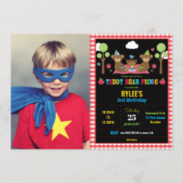 Teddy Bear Picnic 1. Geburtstag Girl Boy Foto Einladung