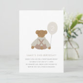 Teddy Bear Picnic Baby Birthday Einladung (Stehend Vorderseite)