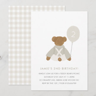Teddy Bear Picnic Baby Birthday Einladung