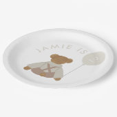 Teddy Bear Picnic Baby Birthday Pappteller (Schrägansicht)