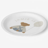 Teddy Bear Picnic Baby Birthday Pappteller (Schrägansicht)