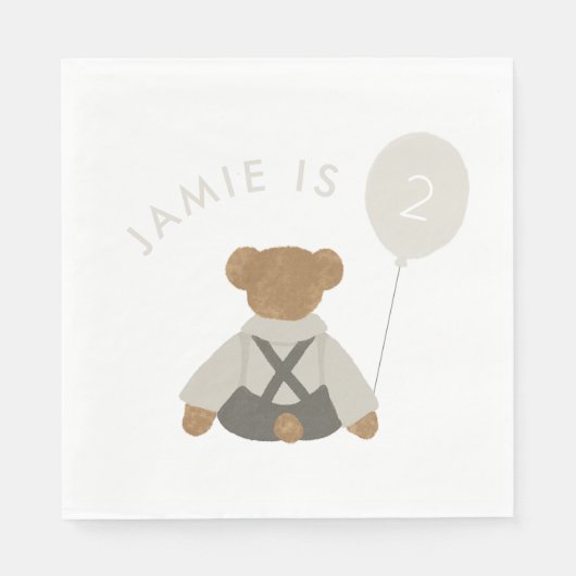 Teddy Bear Picnic Baby Birthday Serviette (Vorderseite)