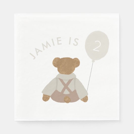 Teddy Bear Picnic Baby Birthday Serviette (Vorderseite)