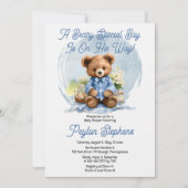 Teddy Bear Picnic Beary Special Boy Baby Dusche Einladung (Vorderseite)