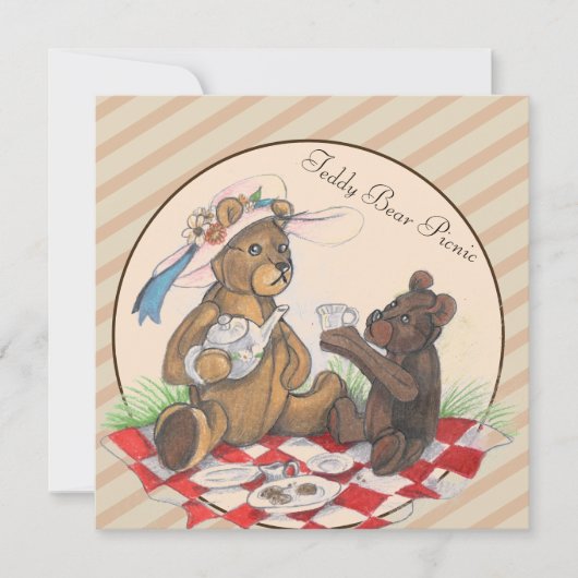 Teddy Bear Picnic Einladungen (Vorderseite)