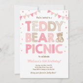 Teddy Bear Picnic Geburtstag Einladung Pink (Vorderseite)