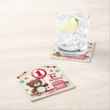 Teddy Bear Picnic Happy 1. Geburtstag Papierplatte