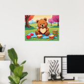 Teddy Bear Picnic Heart Sandwich Wall Art Poster (Heimbüro)