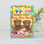 Teddy Bear Picnic Kids Party Einladung (Stehend Vorderseite)