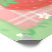 Teddy Bear Picnic mit Erdbeeren Poster (Ecke)