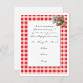 Teddy Bear Picnic mit roten und weißen Tabletten Einladung (Vorne/Hinten)