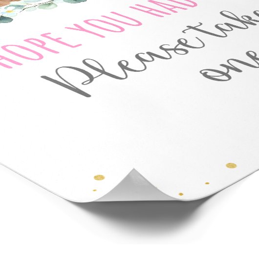 Teddy Bear Picnic Pink Floral Birthday Gefälligkei Poster (Ecke)